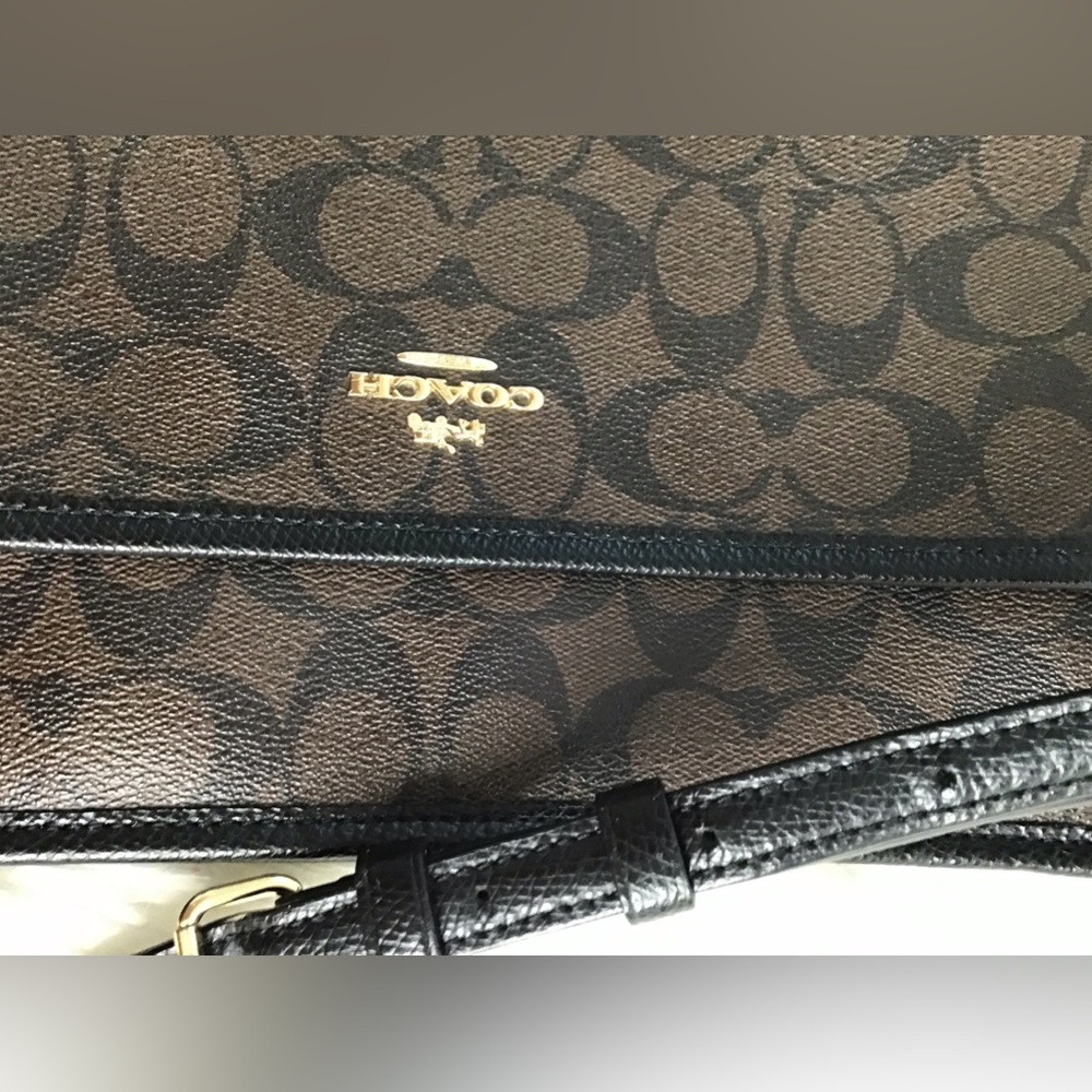 Coach Rowan File Bag Signature Shoulderbag Crossbody Black/Brown - Picture 9 of 16